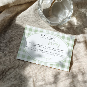 Groene Gingham Babyshower Bijlagekaart Informatiekaartje