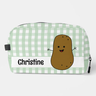 Groene Gingham Bruine Aardappel Op Maat Toilettasje