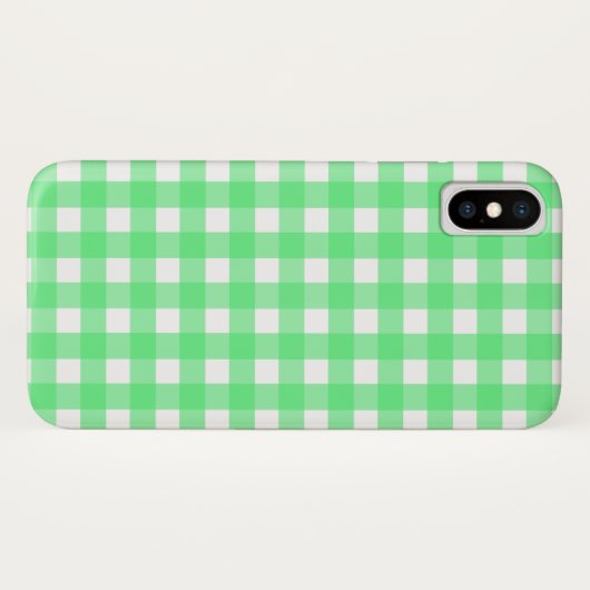 Groene gingham Case-Mate iPhone case (Achterkant (horizontaal))
