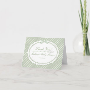 Groene Gingham Coquette Strik Bedankkaart