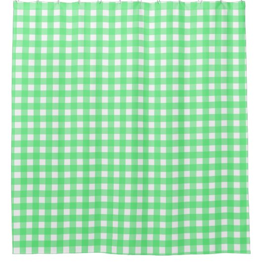 Groene gingham douchegordijn (Voorkant)