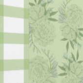 Groene Gingham en Floral Motief Wallpaper Behang (Zoom)