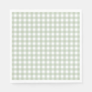 Groene Gingham Flirt Boog Feest Dessert Servet