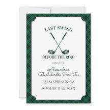 Groene Gingham Golf Bachelorette Feestje