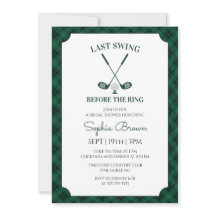 Groene Gingham Golf Bruidsdouche