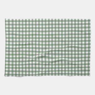 Groene Gingham Keukenhanddoek