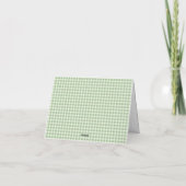 Groene Gingham Konijn Bedankt (Achterkant)