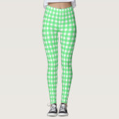 Groene gingham leggings (Voorkant)