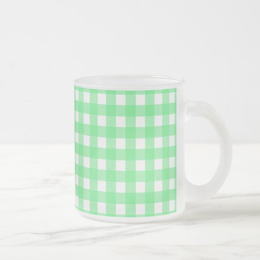 Groene gingham matglas koffiemok (Rechts)