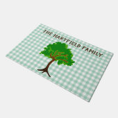 Groene Gingham met boomklep Deurmat (Schuin)