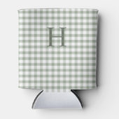 Groene Gingham Moderne Monogram Blikjeskoeler (Voorkant)