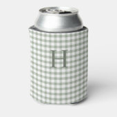 Groene Gingham Moderne Monogram Blikjeskoeler (Blikje Achterkant)