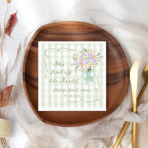 Groene Gingham Net Van De Markt Bruidsuitnodiging
