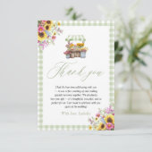 Groene Gingham Net Van De Markt Dank U Kaart (Staand voorkant)