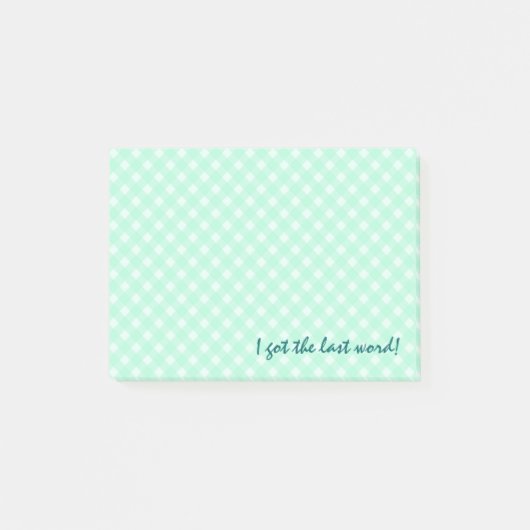 groene gingham-notities post-it® notes (Voorkant)