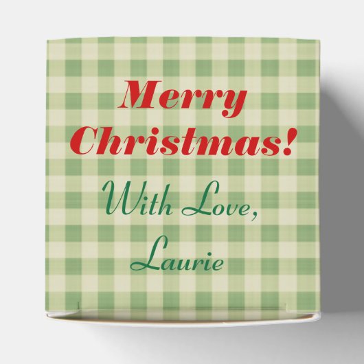 Groene Gingham Ondeugend of Mooie Kerstmis Bedankdoosjes (Bovenkant)