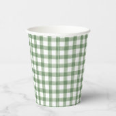 Groene Gingham Paper cup Papieren Bekers (Rechts)