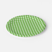 Groene Gingham Papieren Bordje (Gekanteld)