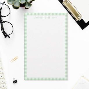 Groene Gingham Plaid Briefpapier