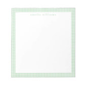 Groene Gingham Plaid Notitieblok (Voorkant)