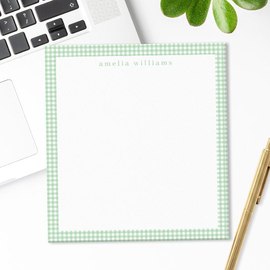 Groene Gingham Plaid Notitieblok