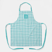 Groene Gingham Pset Checker Simple Modern Monogram Schort (Voorkant)