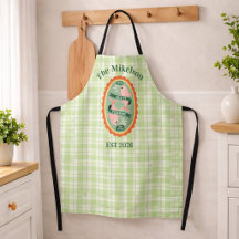Groene Gingham Sardines Aangepaste Familienaam