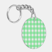 Groene gingham sleutelhanger (Voorkant Links)