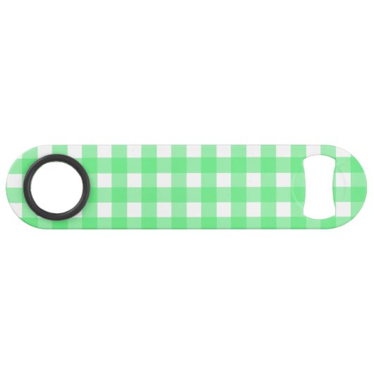 Groene gingham speed flessenopener (Voorkant (Horizontaal))