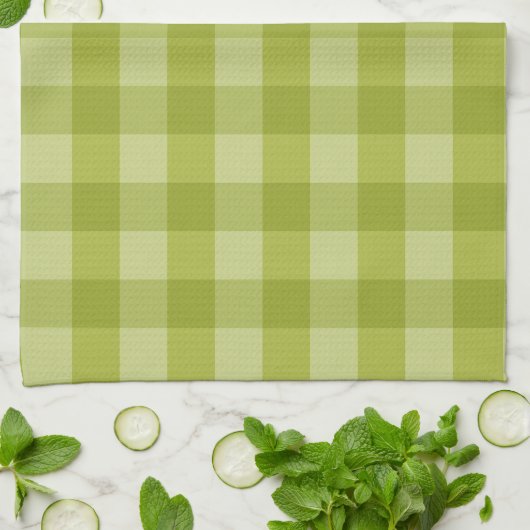 Groene gingham theedoek (Gevouwen)
