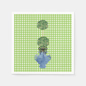 Groene Gingham Topiary Gemberpot  Servet (Voorkant)