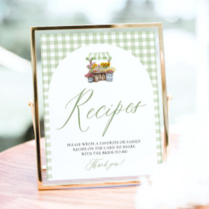 Groene Gingham Verse Markt Recepten Douche Poster