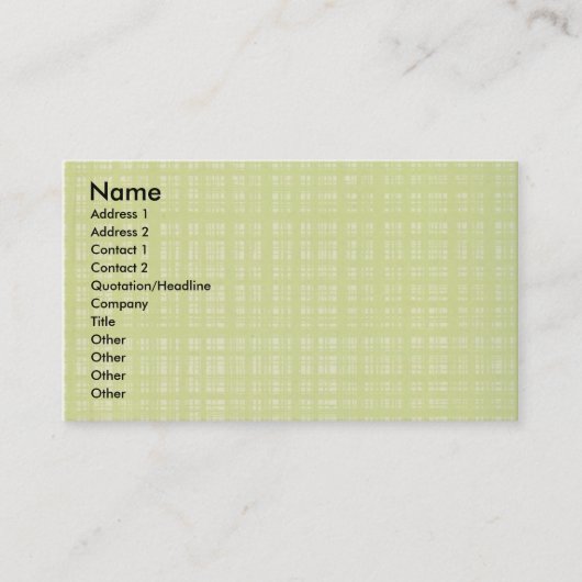 groene gingham visitekaartje (Voorkant)