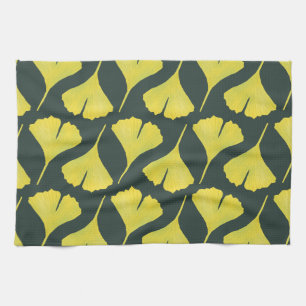 Groene Ginkgo Leaf Patroon – Spring Botanical Theedoek