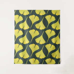 Groene Ginkgo Leaf Patroon – Spring Botanical Wandkleed