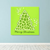 Groene giraf Kerstboom Canvas Afdruk (Insitu (Houten vloer))