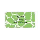 Groene Giraffe Fur Pattern Adres Label (Voorkant)