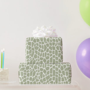 Groene Giraffe Print Verjaardag Cadeaupapier