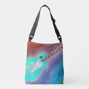 Groene gitaar schoudertas crossbody tas