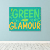 Groene Glamour Canvas Afdruk (Insitu (Houten vloer))