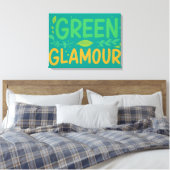 Groene Glamour Canvas Afdruk (Insitu (Slaapkamer))