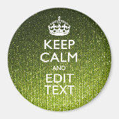 Groene glamour Keep Calm Jouw tekst Magneet (Voorkant)