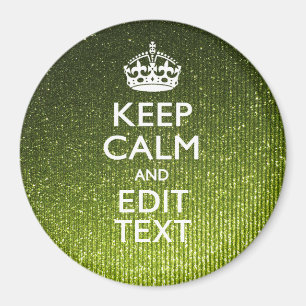 Groene glamour Keep Calm Jouw tekst Magneet