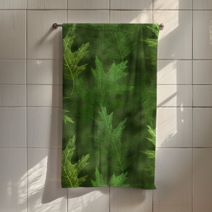 Groene Glans Pretty Leaf Bladeren Herfst Bad Handdoek