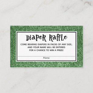 Groene Glitter Baby Shower Luier Raffle Kaarten