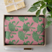 Groene Glitter Bells on Pink Holiday Tissuepapier (Geschenk)