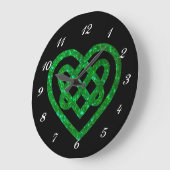 Groene Glitter Celtic Heart Knot Wall klok (Hoek)