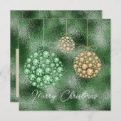Groene Glitter Elegant Kerstfeest Kaart (Voorkant / Achterkant)