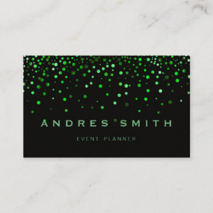 Groene Glitter Faux Foil Confetti Black Visitekaartje