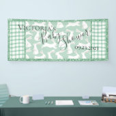 Groene Glitter Gingham Pset Rabbits Spandoek (Beurs)